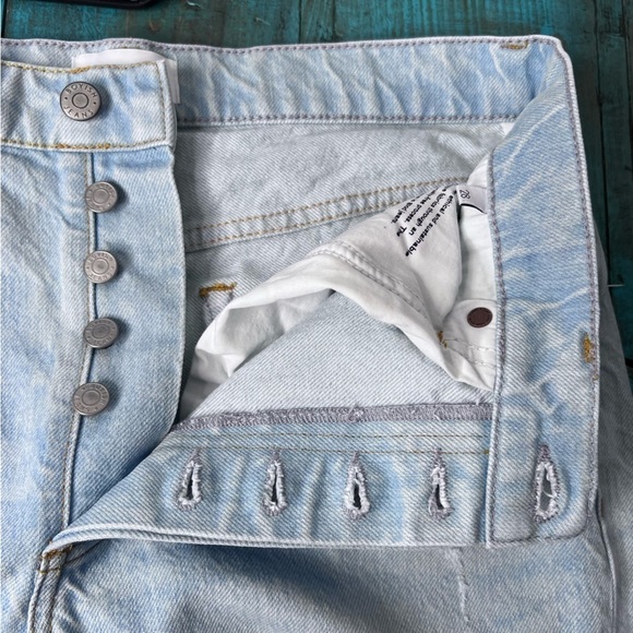 Boyish The Tommy Distressed High Rise Straight Leg Raw Hem Jeans Size 28 - Picture 7 of 16